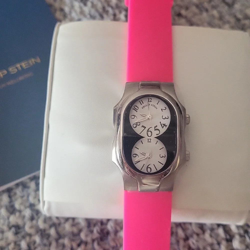 Philip Stein Firm  Women's Pink Watch Rubber Band  Last One Boxed Waterproof